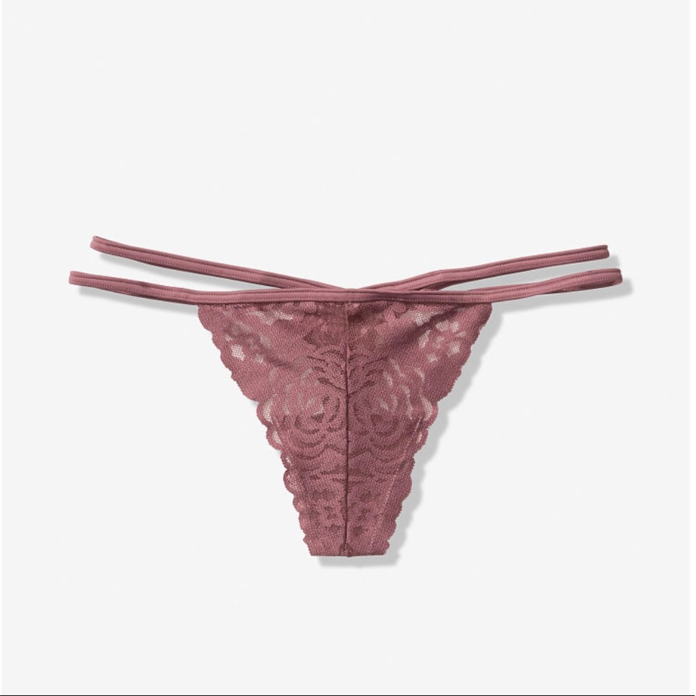 (𝟻𝚏𝚘𝚛𝟸𝟻) PINK Strappy Lace Thong